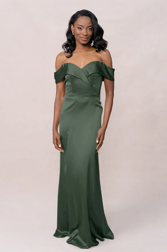 Bardot Satin Dress | Made To Order - Image 18