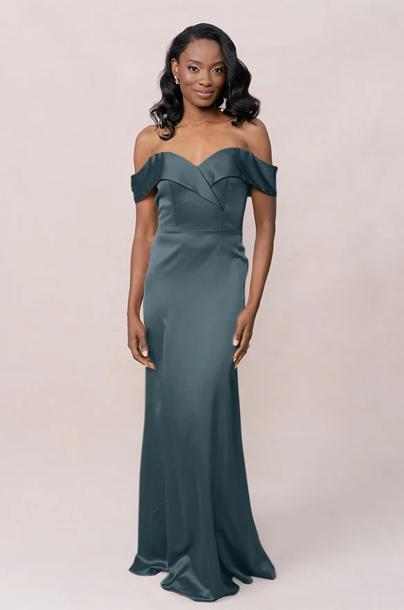 Bardot Satin Dress | Made To Order - Image 23