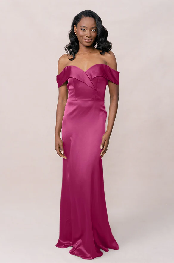 Bardot Satin Dress | Made To Order - Image 25