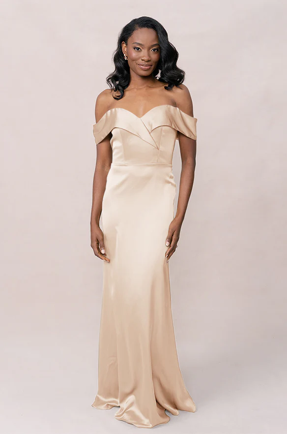 Bardot Satin Dress | Made To Order - Image 26