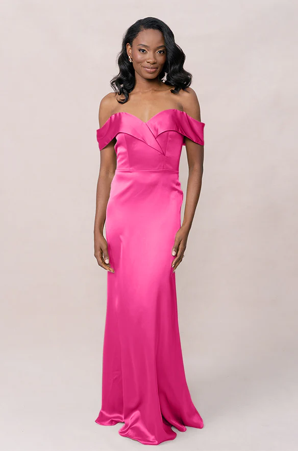 Bardot Satin Dress | Made To Order - Image 35