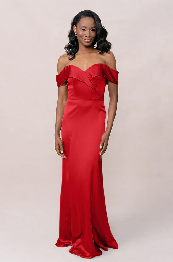Bardot Satin Dress | Made To Order - Image 41