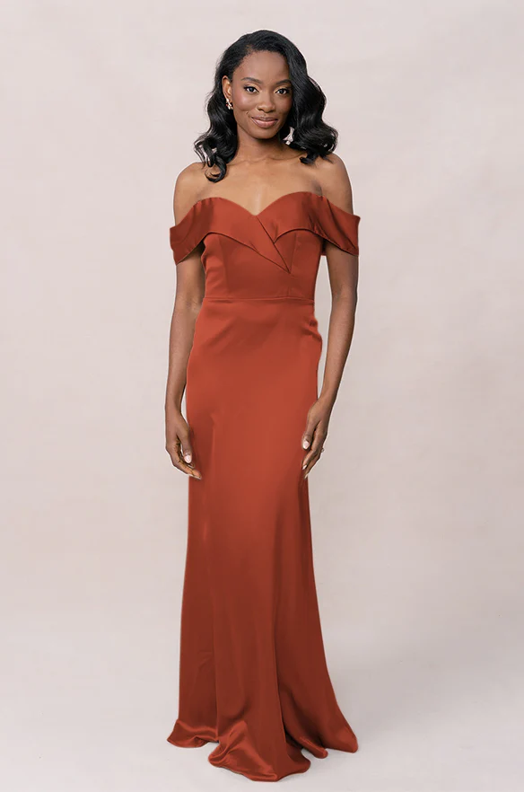 Bardot Satin Dress | Made To Order - Image 46
