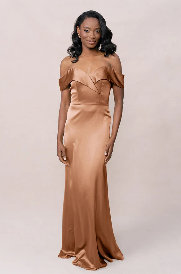 Bardot Satin Dress | Made To Order - Image 54