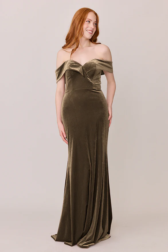 Bardot Velvet Dress | Made To Order - Image 18