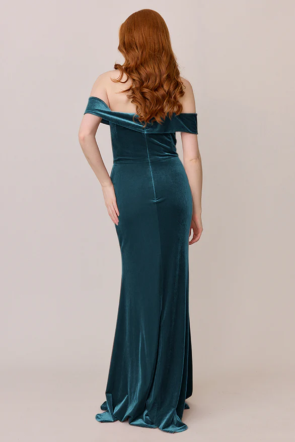 Bardot Velvet Dress | Made To Order - Image 19