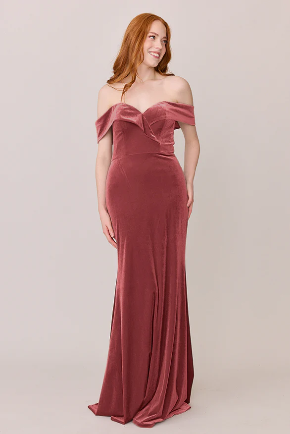 Bardot Velvet Dress | Made To Order - Image 21