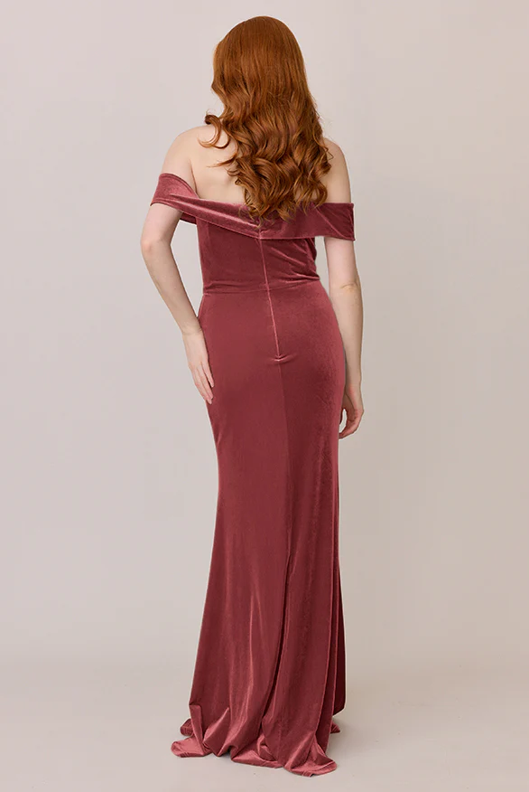 Bardot Velvet Dress | Made To Order - Image 22