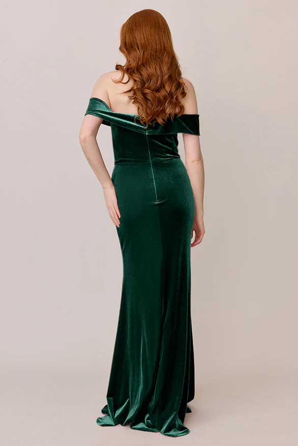Bardot Velvet Dress | Made To Order - Image 24