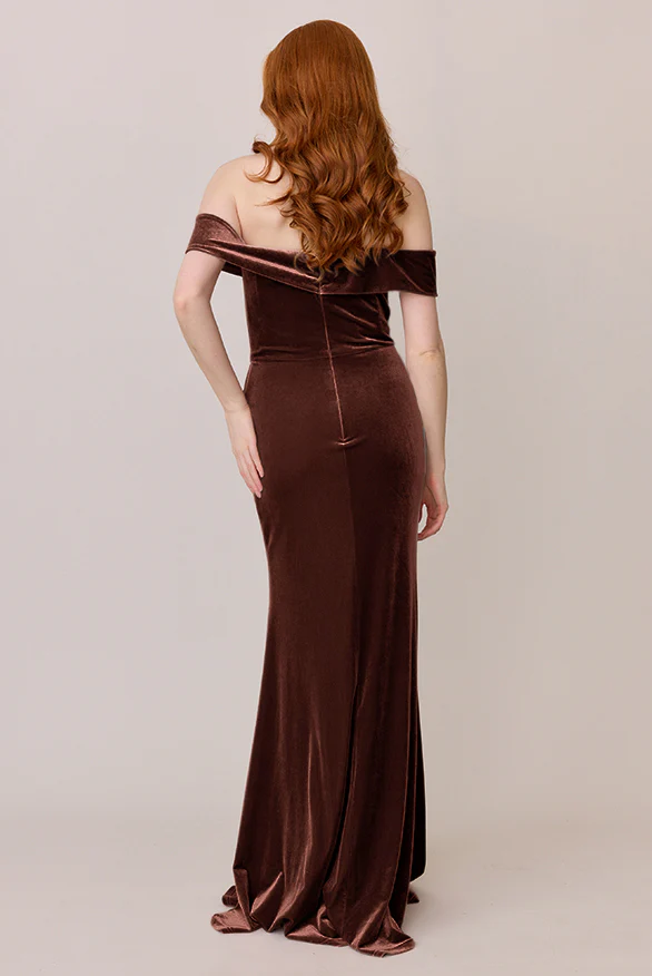 Bardot Velvet Dress | Made To Order - Image 30