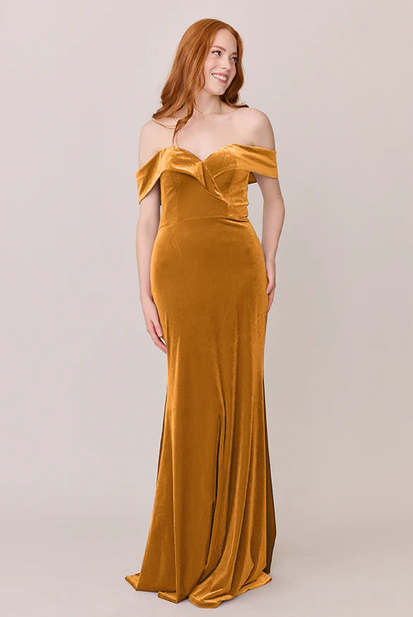 Bardot Velvet Dress | Made To Order - Image 31