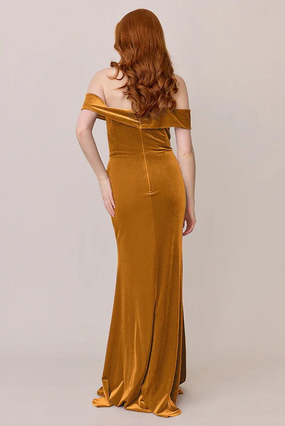 Bardot Velvet Dress | Made To Order - Image 32