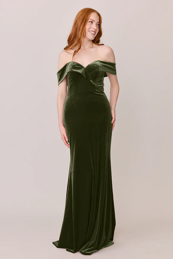 Bardot Velvet Dress | Made To Order - Image 35
