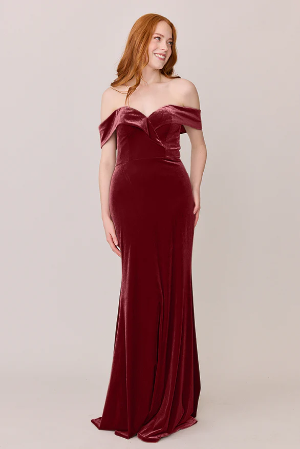 Bardot Velvet Dress | Made To Order - Image 41