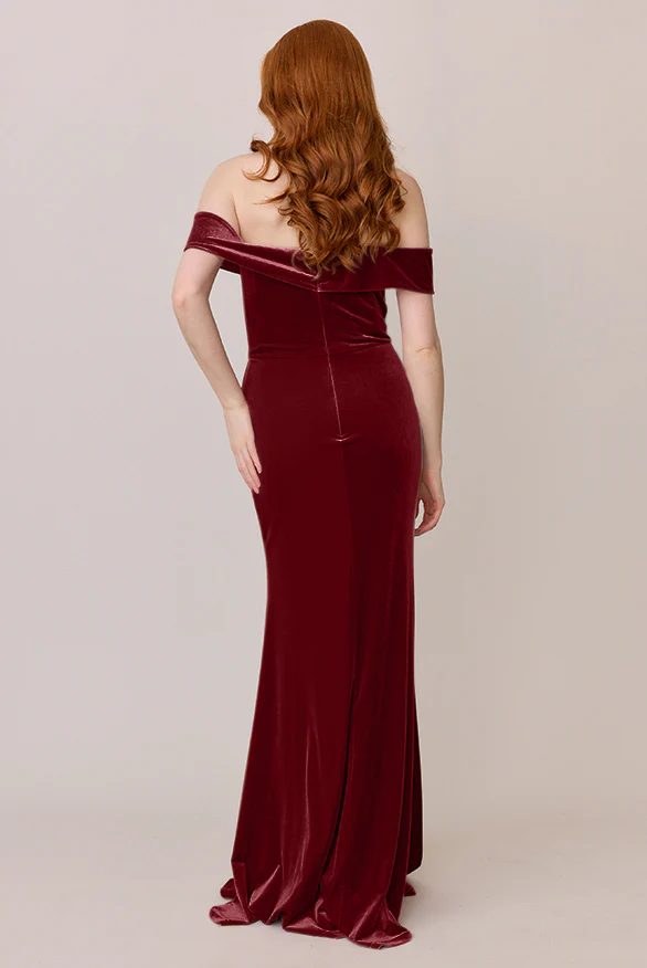 Bardot Velvet Dress | Made To Order - Image 42