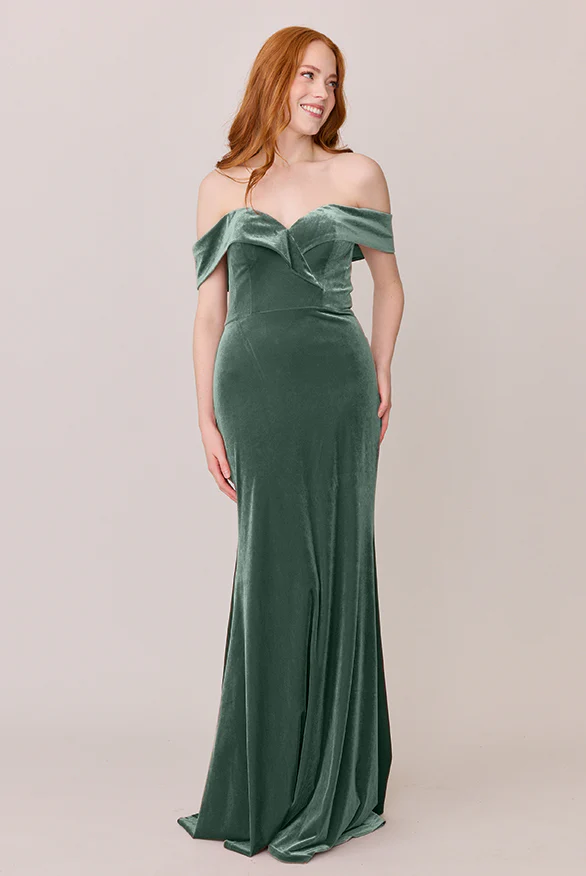 Bardot Velvet Dress | Made To Order - Image 43