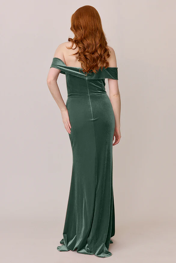 Bardot Velvet Dress | Made To Order - Image 44