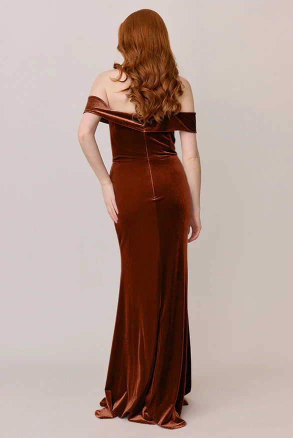 Bardot Velvet Dress | Made To Order - Image 46