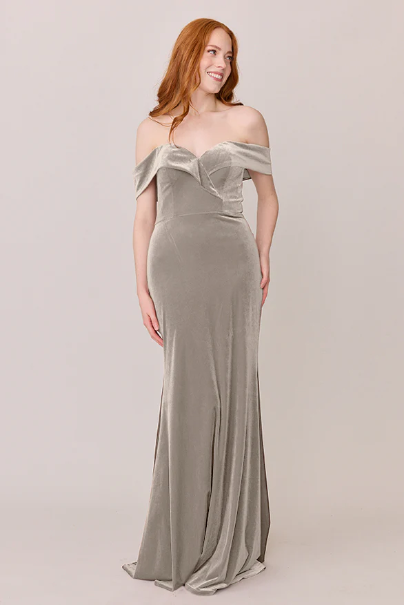 Bardot Velvet Dress | Made To Order - Image 47