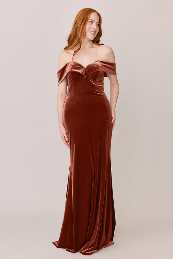 Bardot Velvet Dress | Made To Order - Image 49