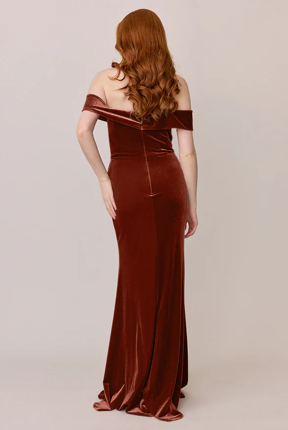 Bardot Velvet Dress | Made To Order - Image 50
