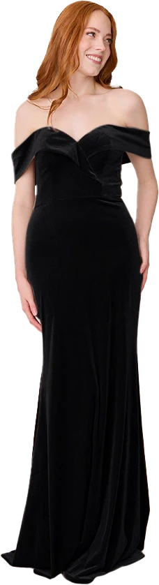 Bardot Velvet Dress | Made To Order - Image 54