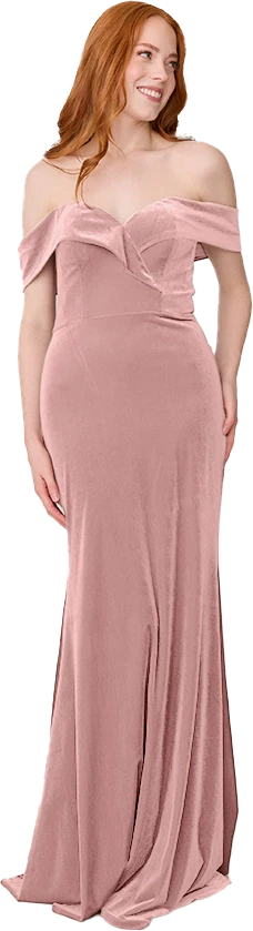 Bardot Velvet Dress | Made To Order - Image 55