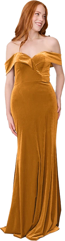 Bardot Velvet Dress | Made To Order - Image 66