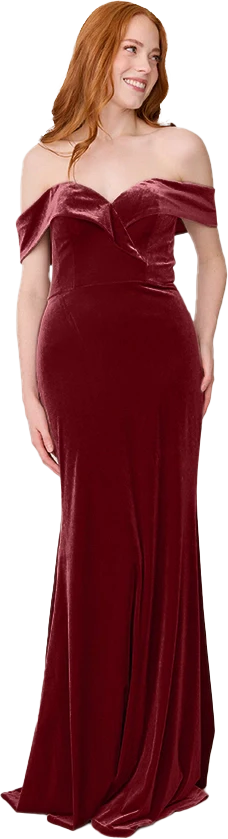 Bardot Velvet Dress | Made To Order - Image 71