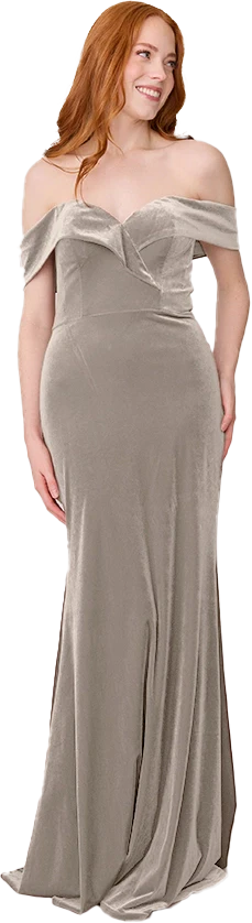 Bardot Velvet Dress | Made To Order - Image 75