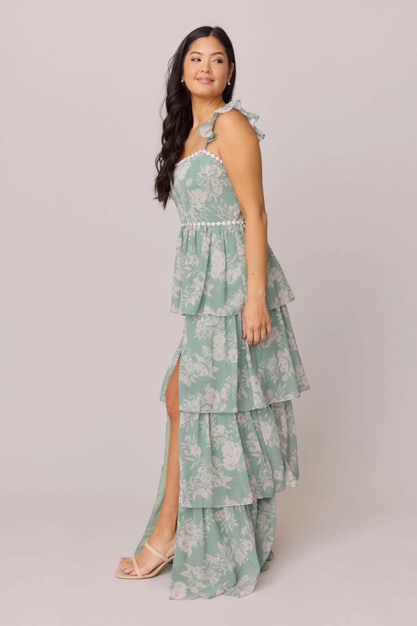 Poppy Luxe Chiffon Floral Print Dress | Made To Order - Image 10