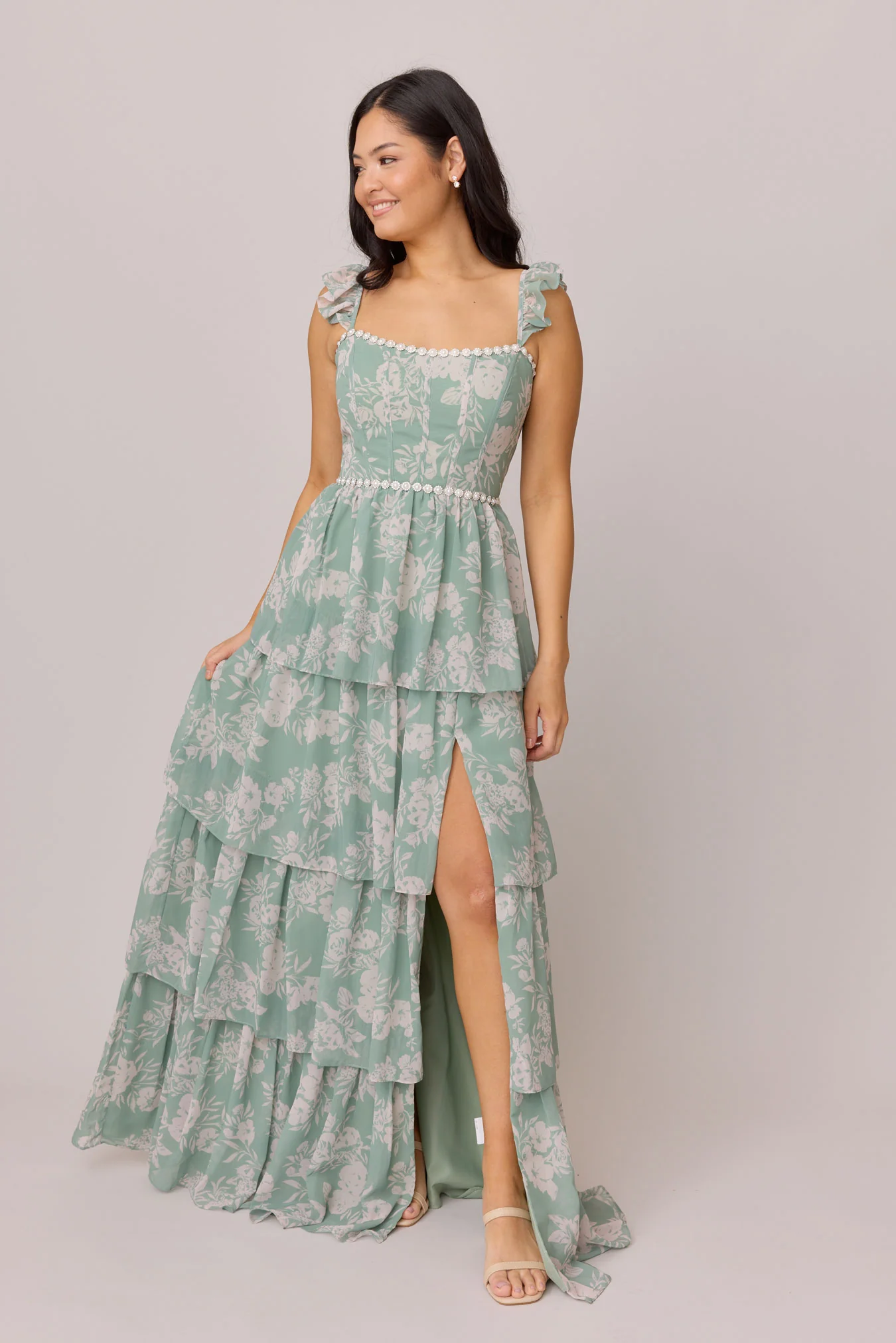 Poppy Luxe Chiffon Floral Print Dress | Made To Order - Image 14