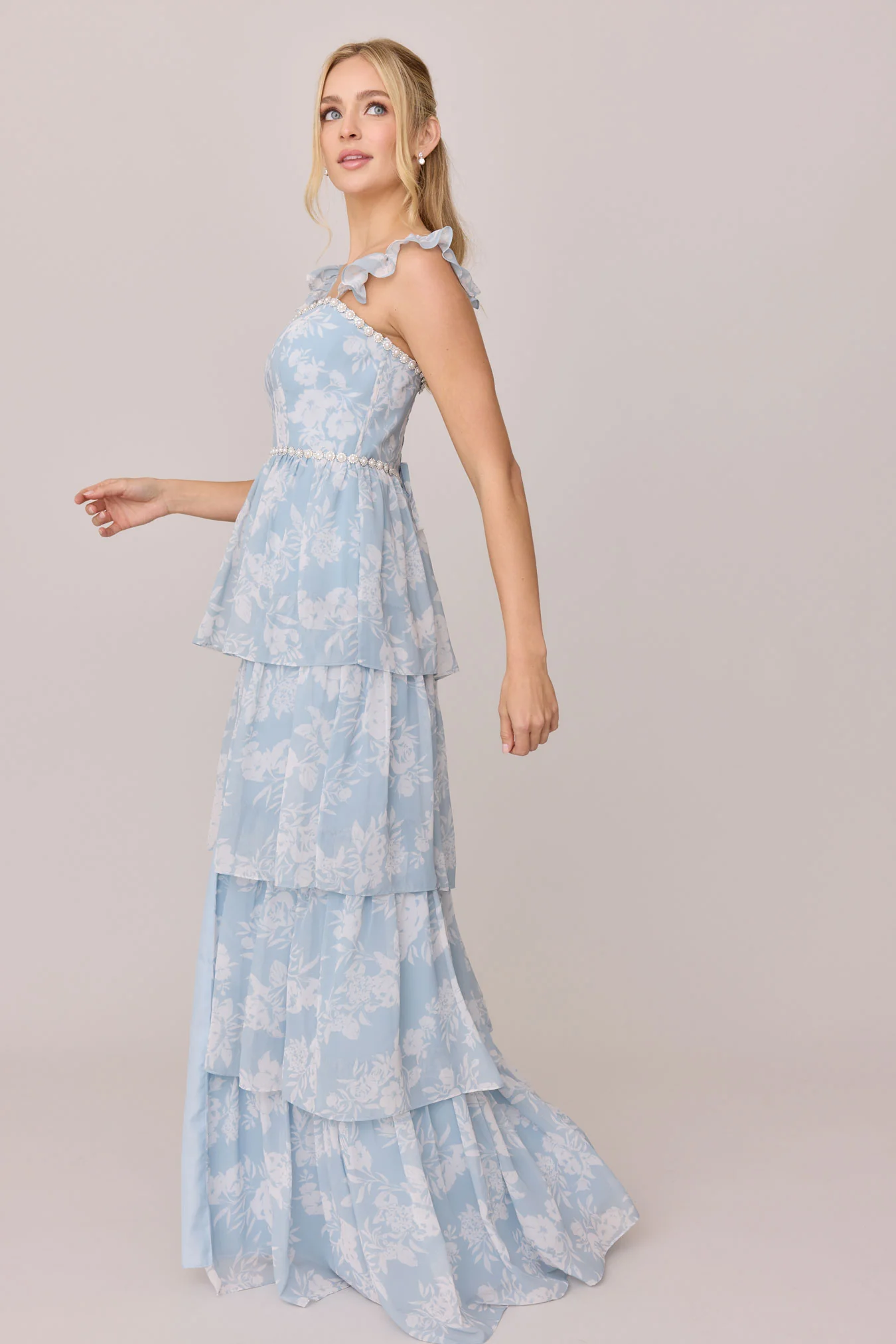 Poppy Luxe Chiffon Floral Print Dress | Made To Order - Image 17