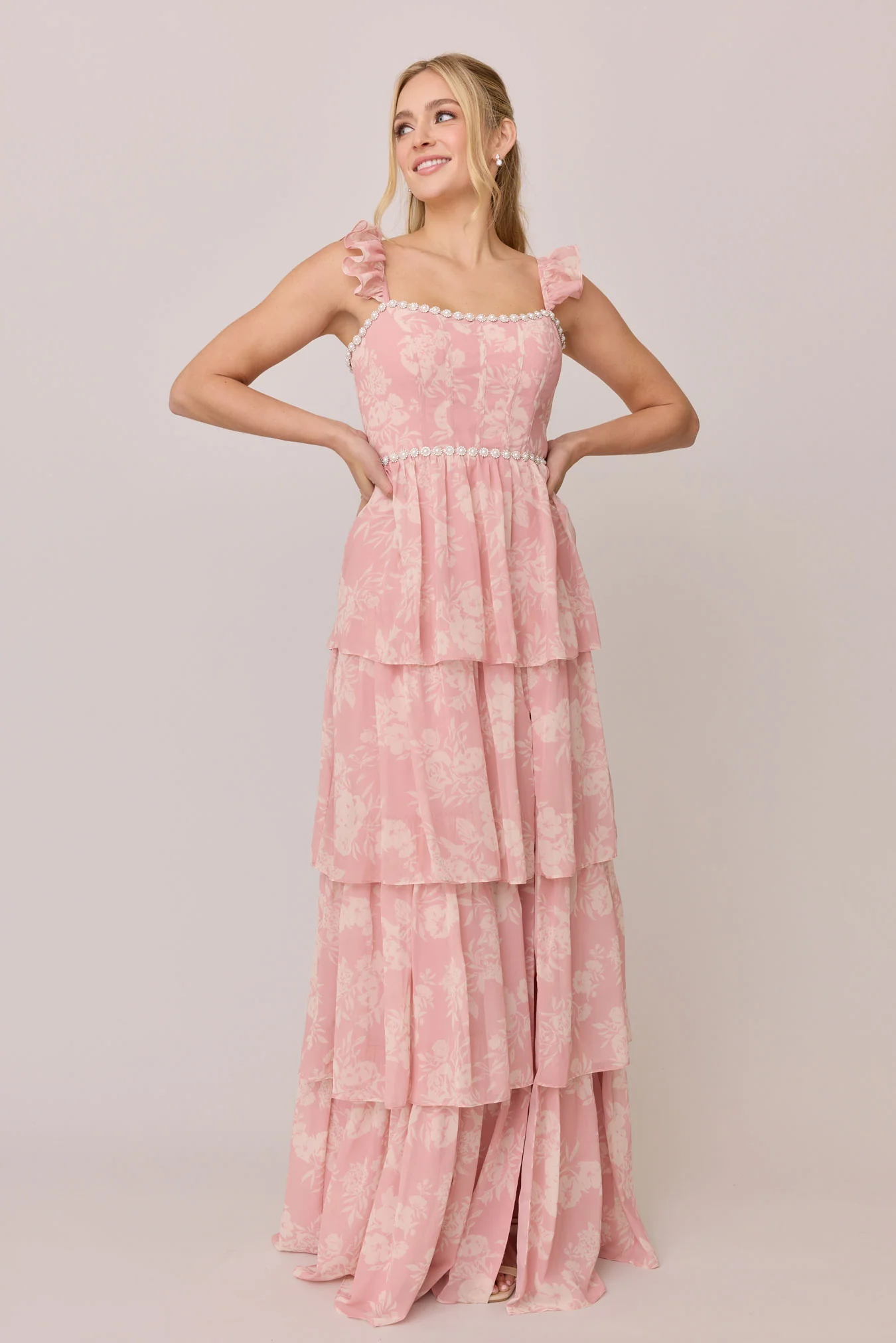 Poppy Luxe Chiffon Floral Print Dress | Made To Order - Image 23