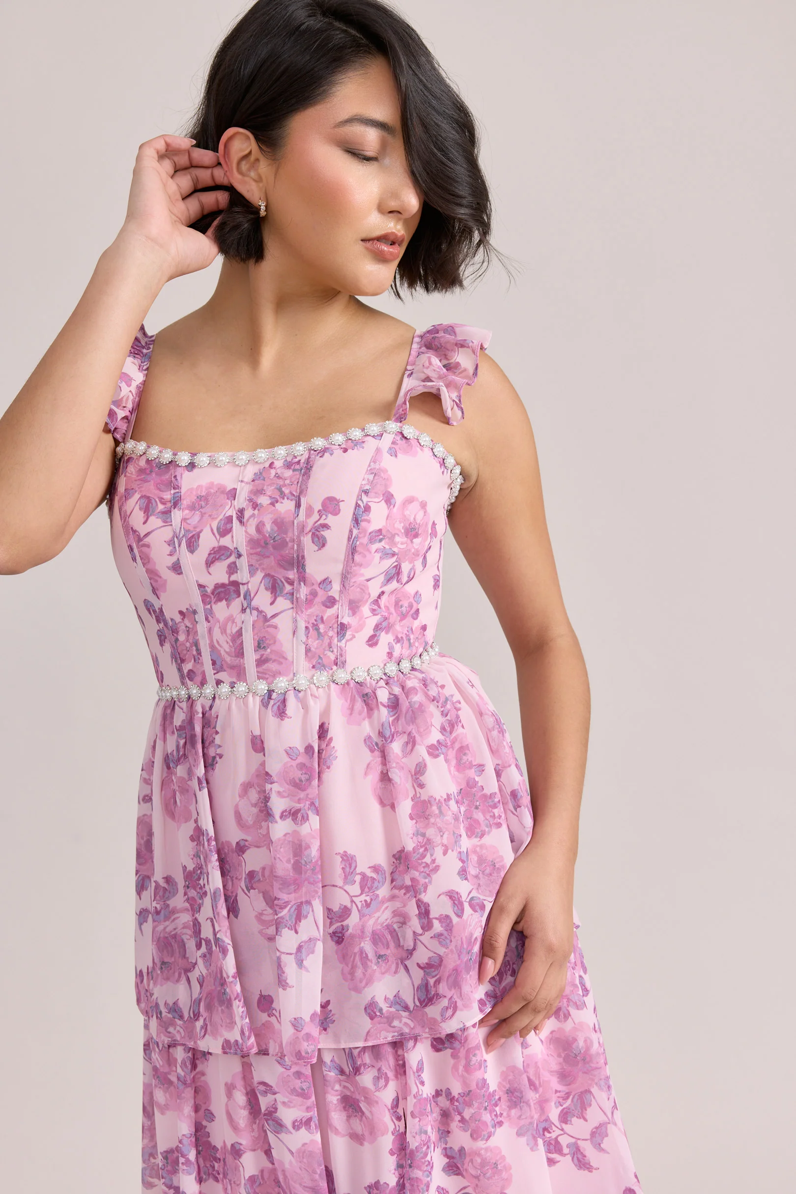 Poppy Luxe Chiffon Floral Print Dress | Made To Order - Image 3