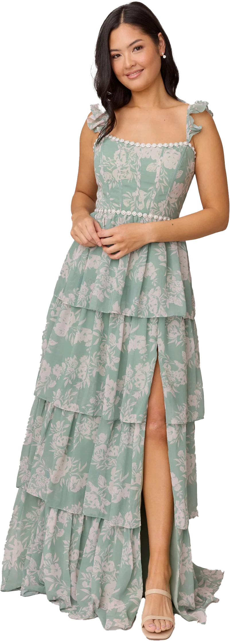 Poppy Luxe Chiffon Floral Print Dress | Made To Order - Image 35