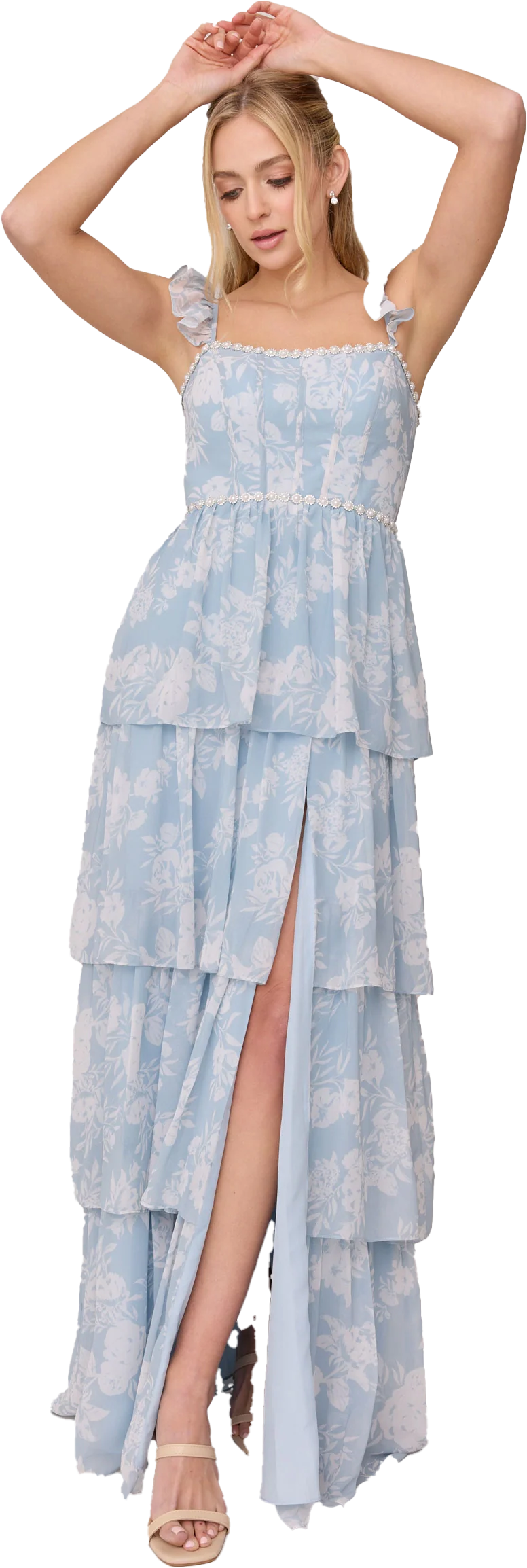 Poppy Luxe Chiffon Floral Print Dress | Made To Order - Image 36