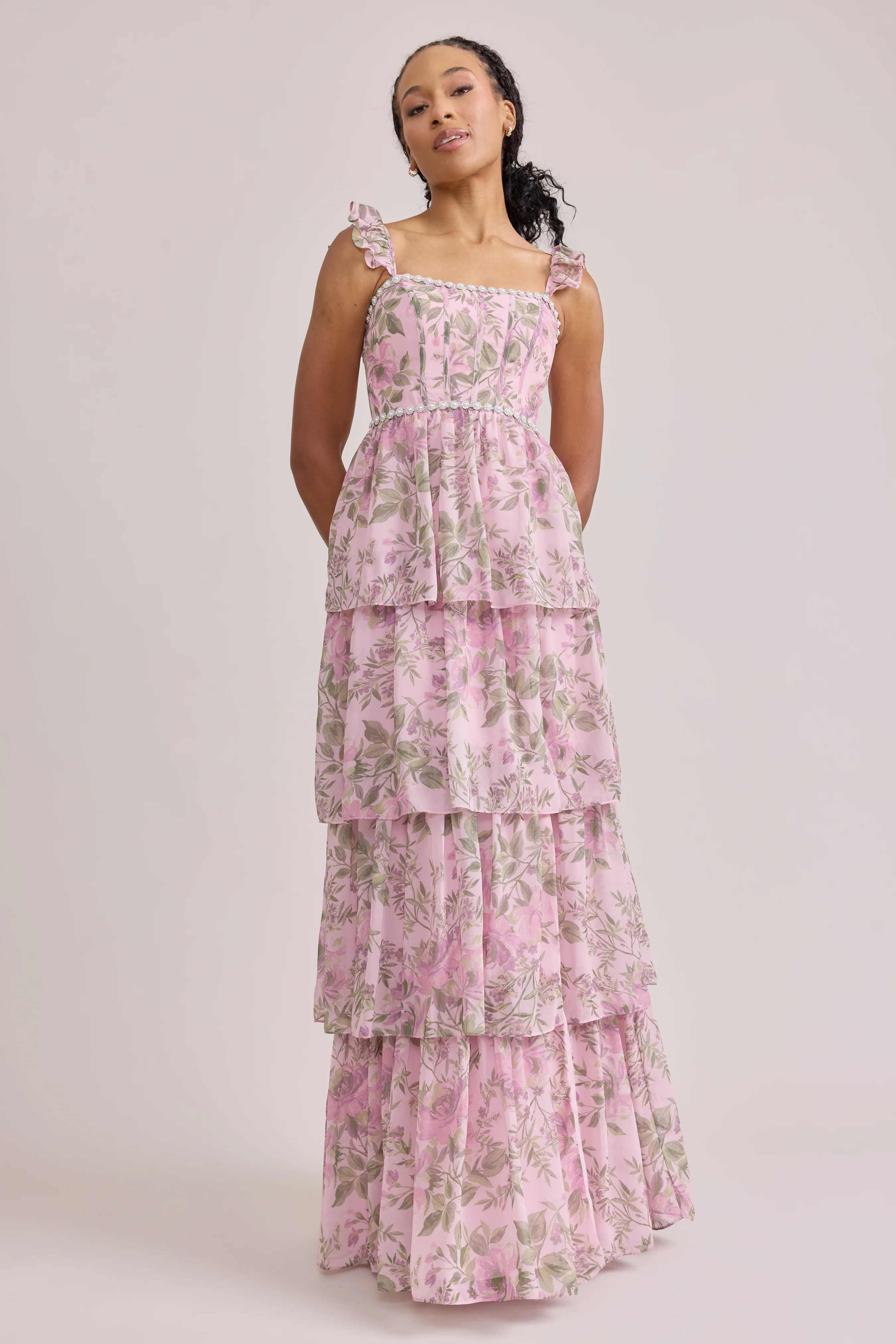 Poppy Luxe Chiffon Floral Print Dress | Made To Order - Image 37