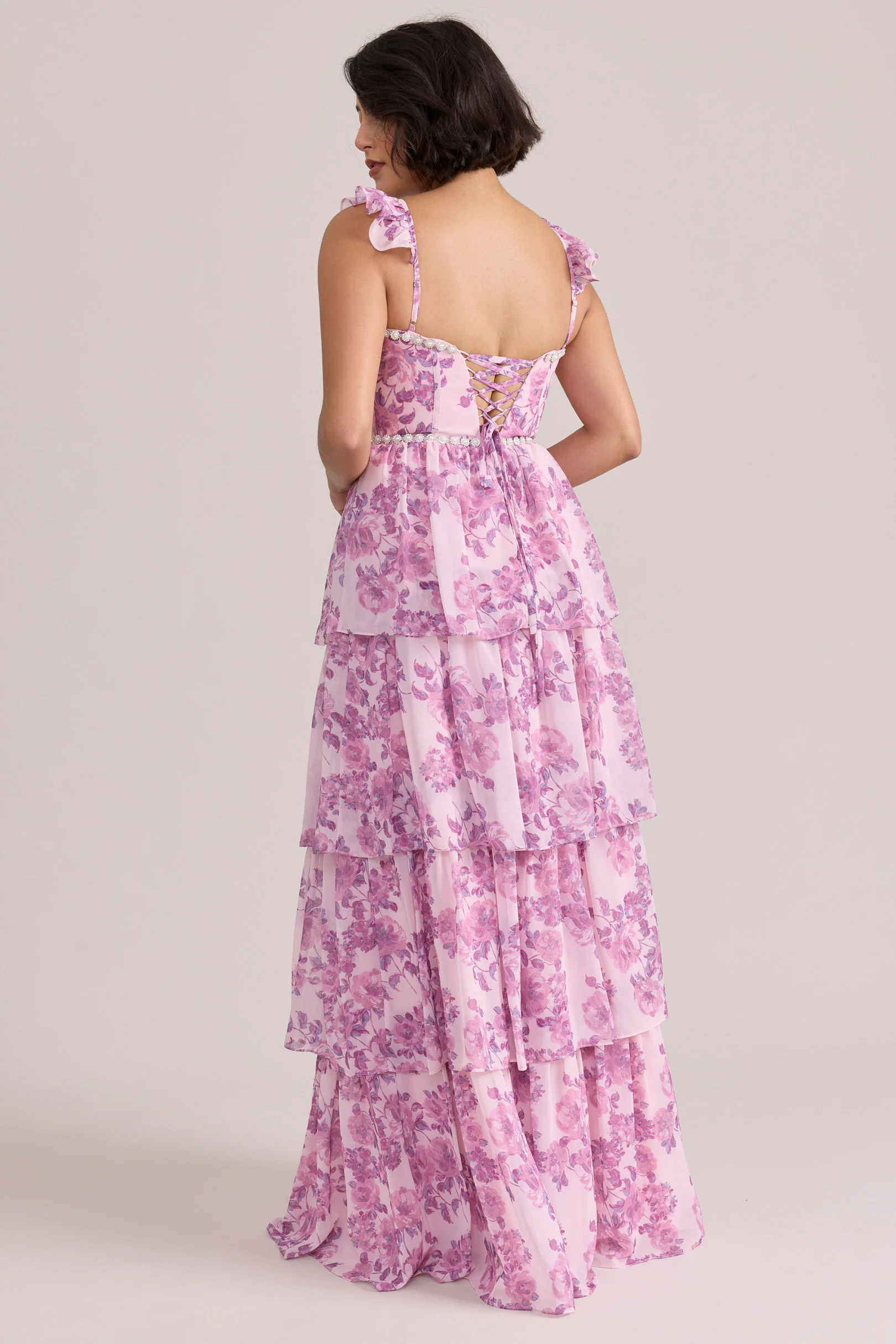 Poppy Luxe Chiffon Floral Print Dress | Made To Order - Image 4