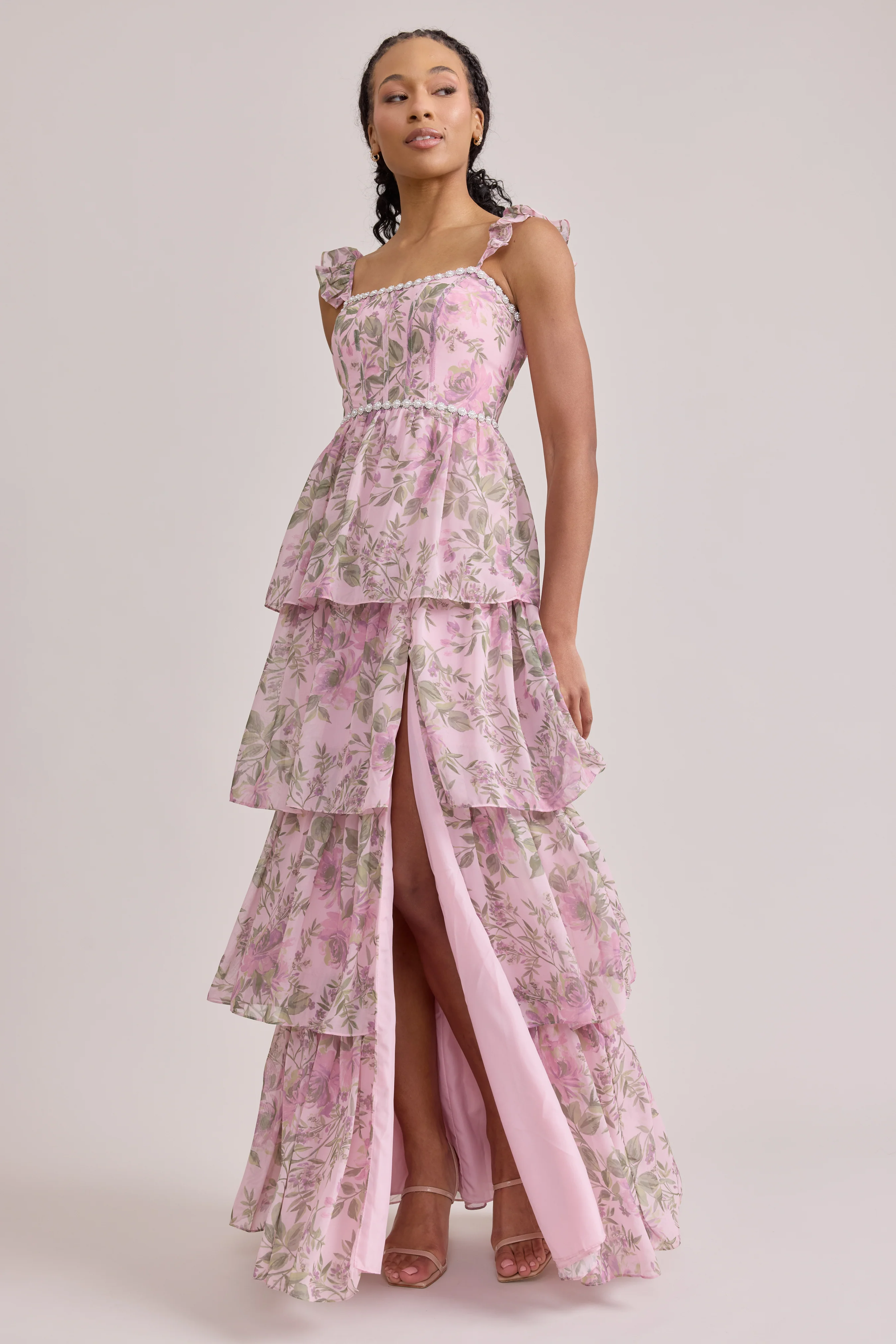 Poppy Luxe Chiffon Floral Print Dress | Made To Order - Image 41