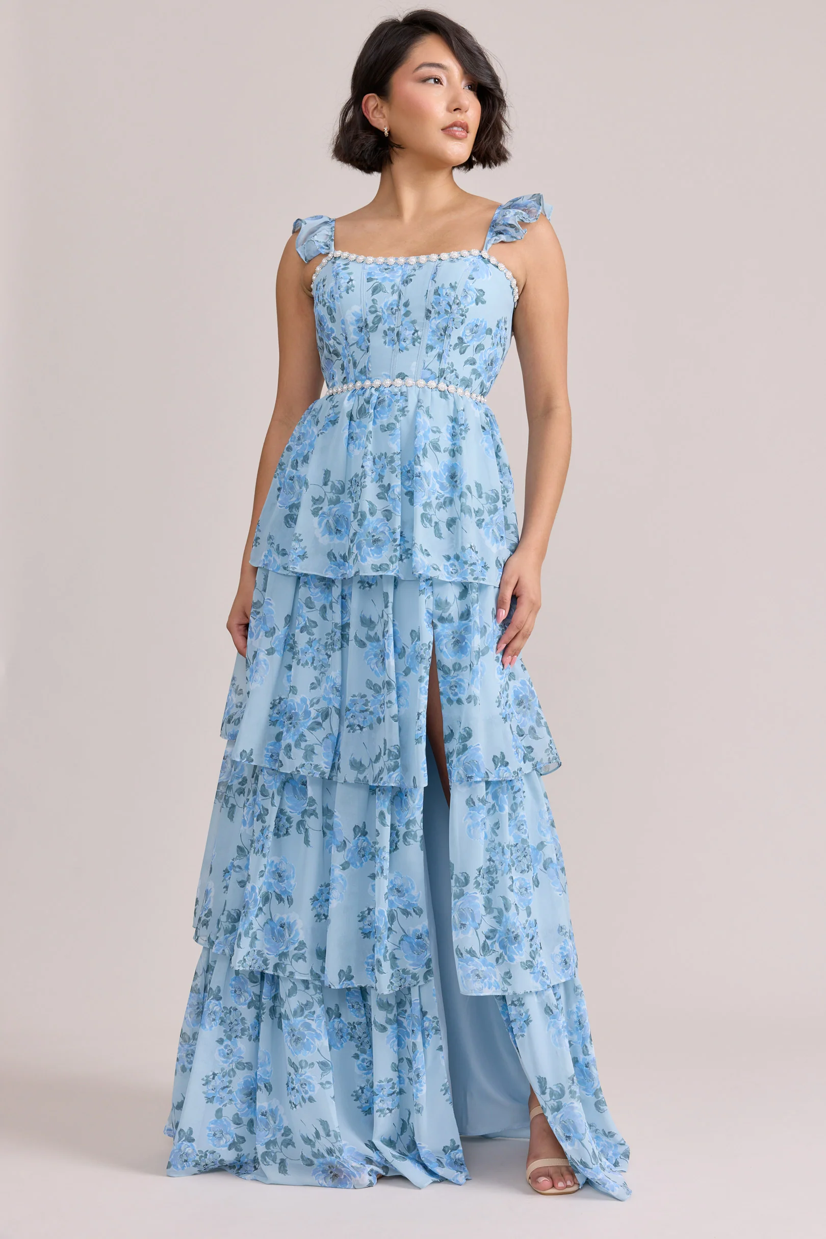 Poppy Luxe Chiffon Floral Print Dress | Made To Order - Image 45