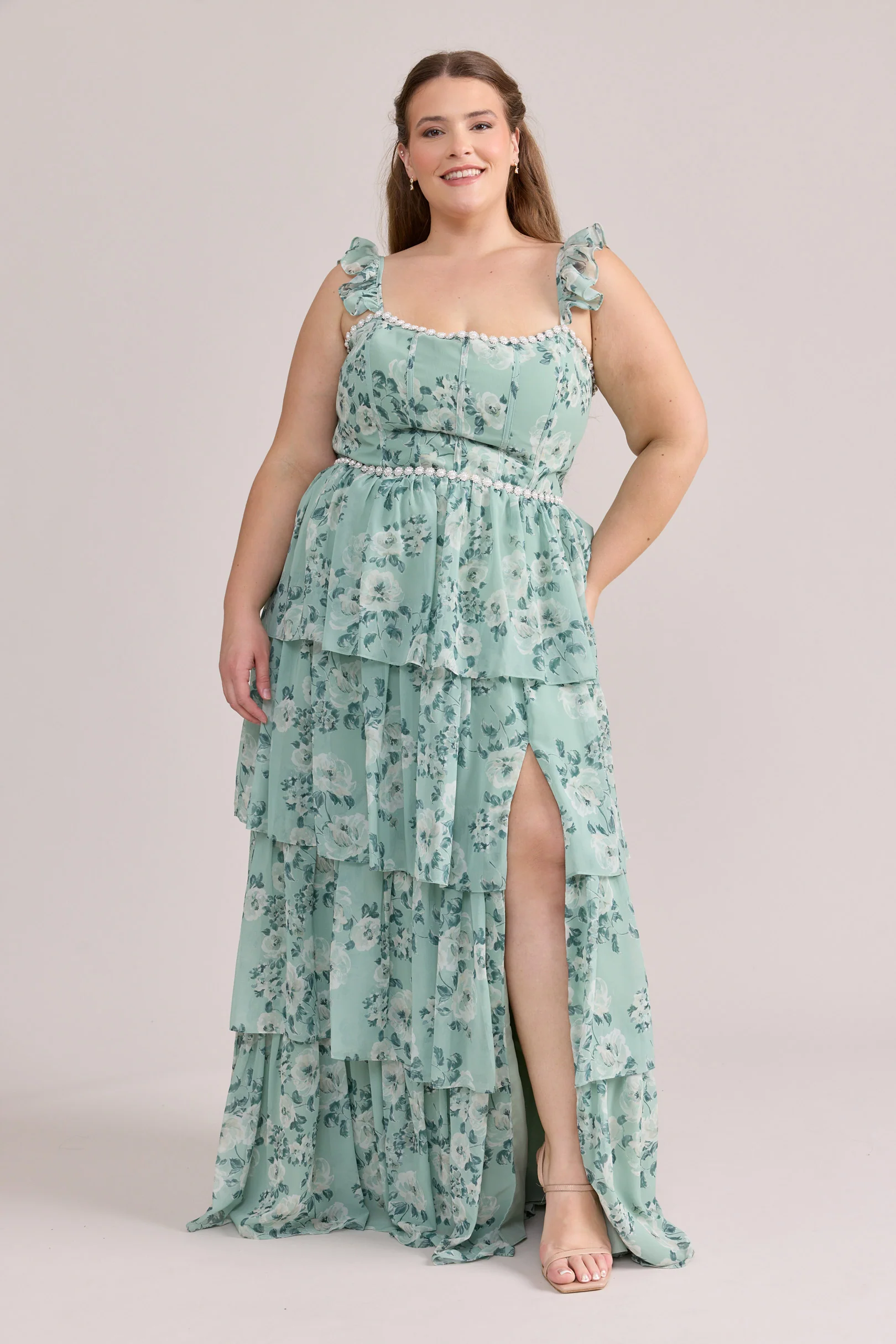 Poppy Luxe Chiffon Floral Print Dress | Made To Order - Image 47