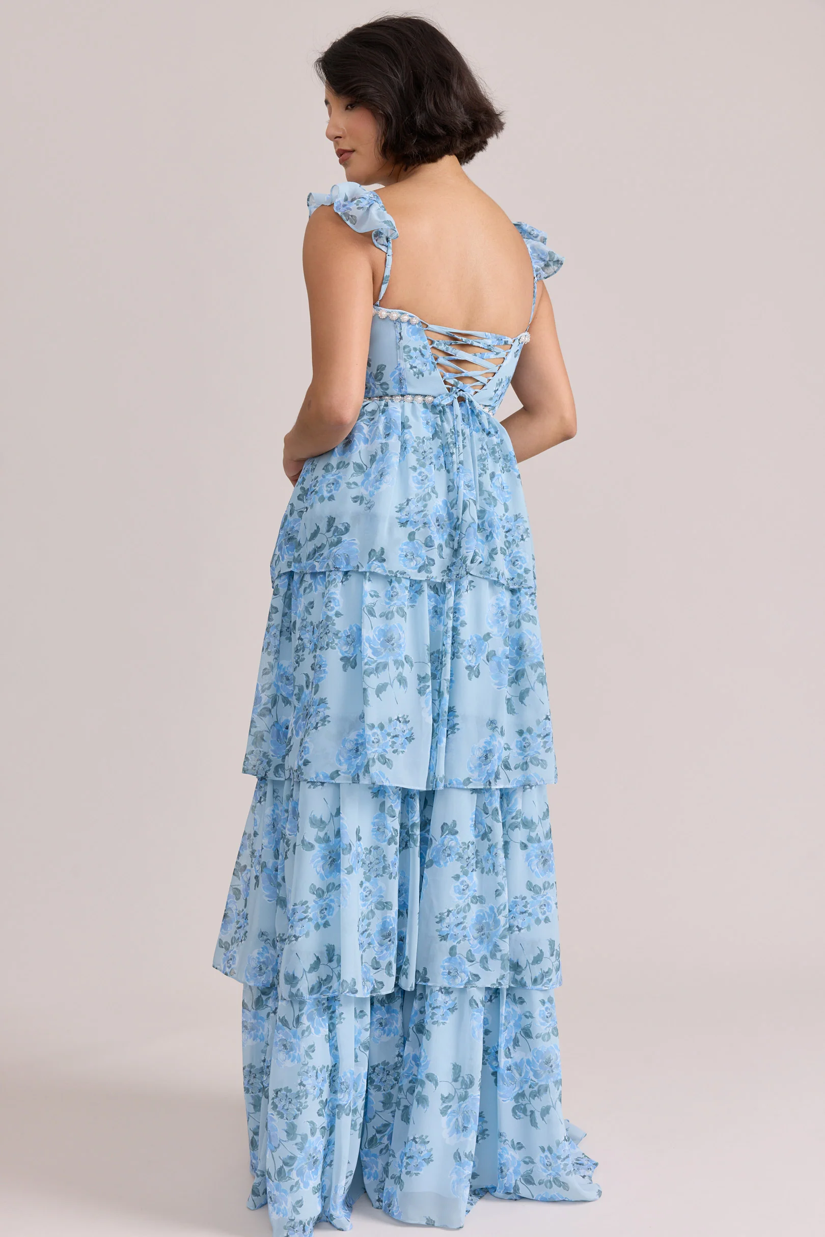 Poppy Luxe Chiffon Floral Print Dress | Made To Order - Image 49