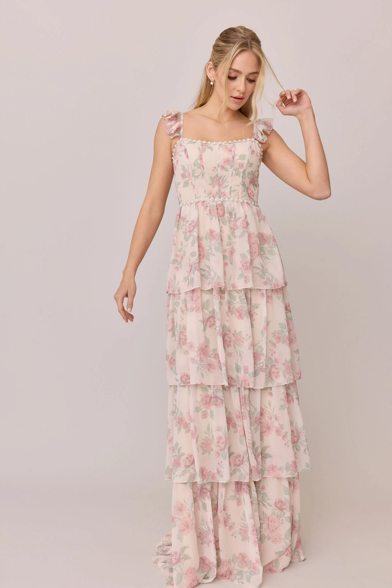 Poppy Luxe Chiffon Floral Print Dress | Made To Order - Image 5