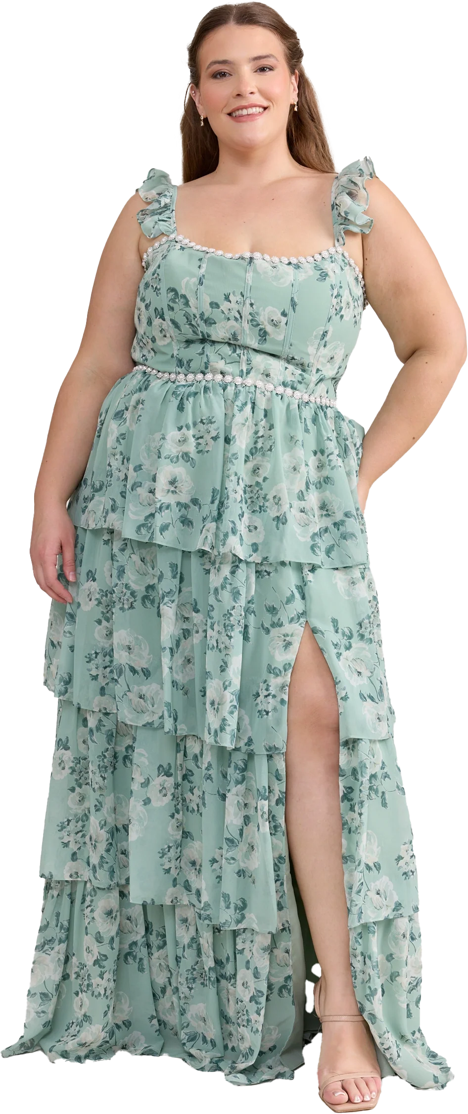 Poppy Luxe Chiffon Floral Print Dress | Made To Order - Image 51