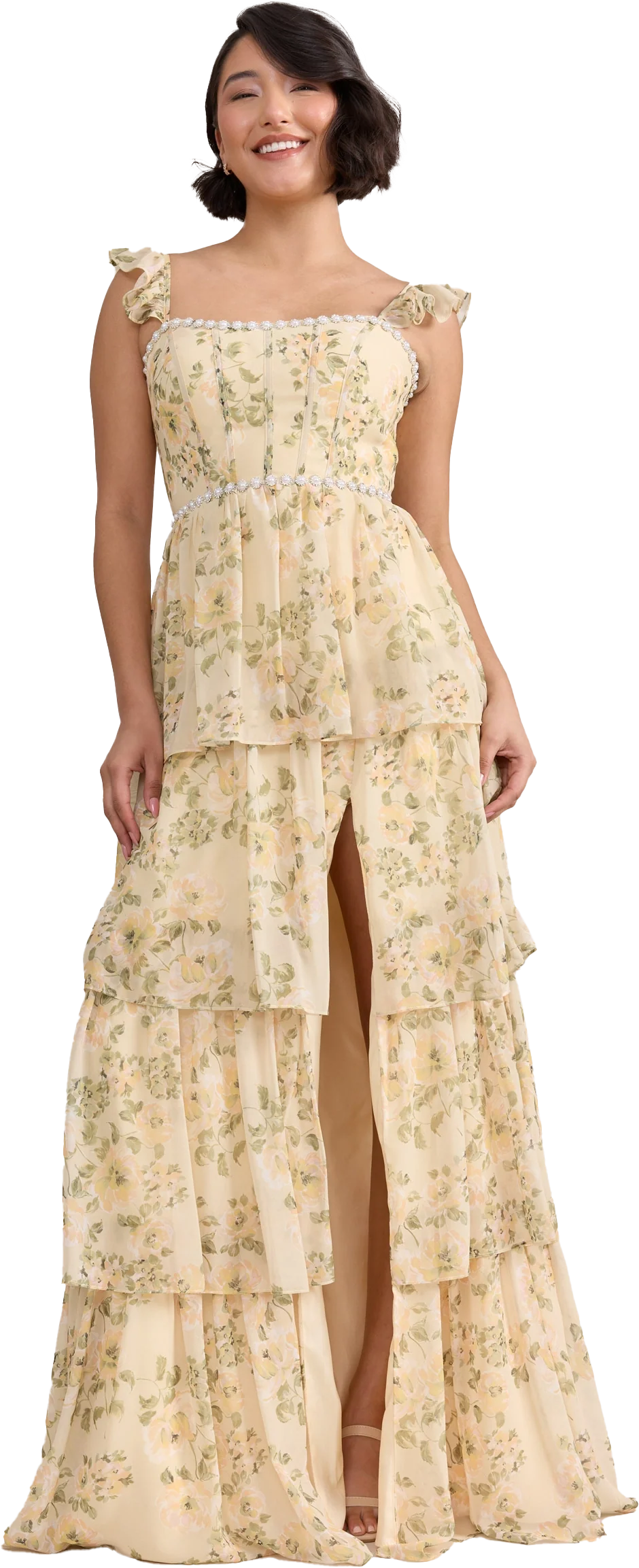Poppy Luxe Chiffon Floral Print Dress | Made To Order - Image 52