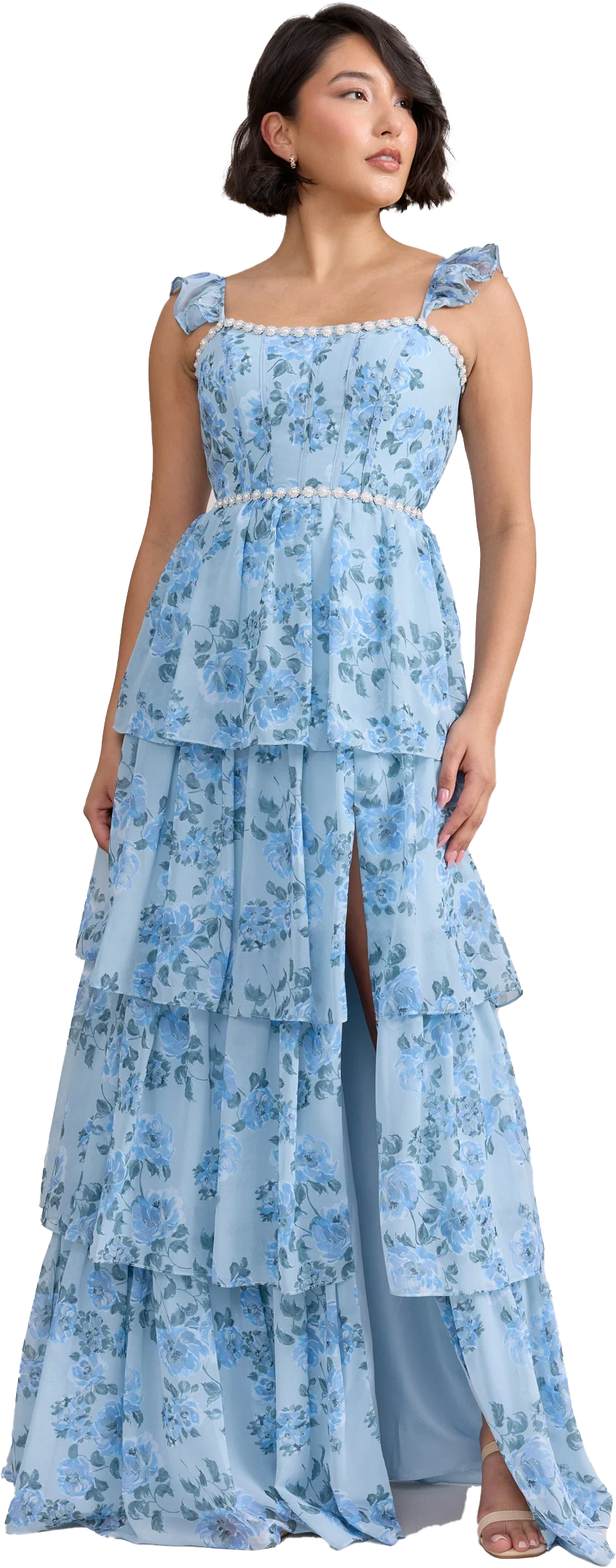 Poppy Luxe Chiffon Floral Print Dress | Made To Order - Image 53