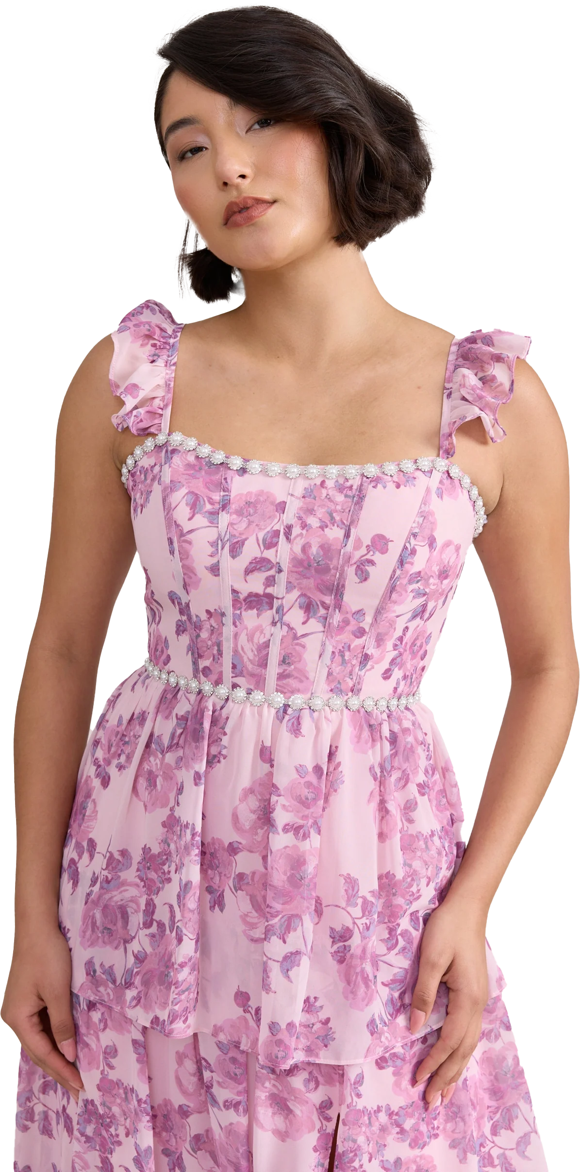 Poppy Luxe Chiffon Floral Print Dress | Made To Order - Image 54