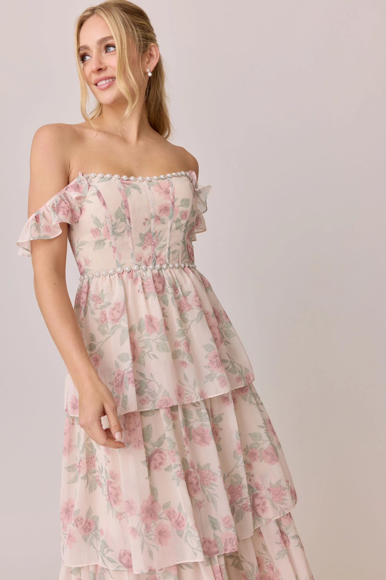 Poppy Luxe Chiffon Floral Print Dress | Made To Order - Image 6