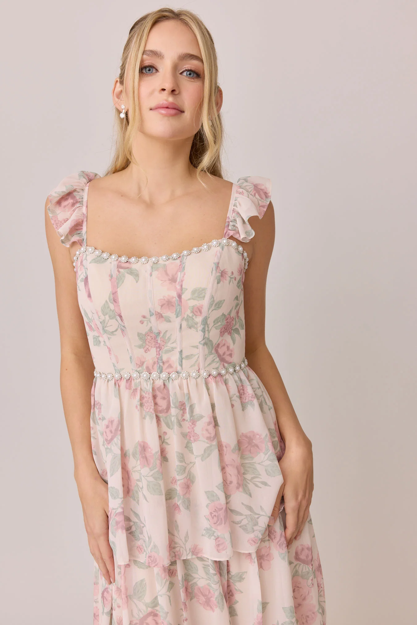 Poppy Luxe Chiffon Floral Print Dress | Made To Order - Image 8